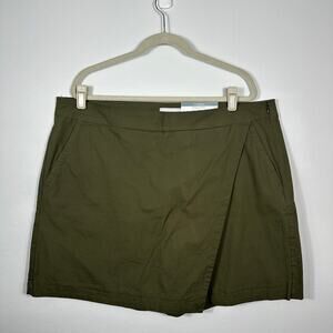 Liz Claiborne Classic Skort Olive Green‎ Size 18 Tall Stretch Cotton Blend